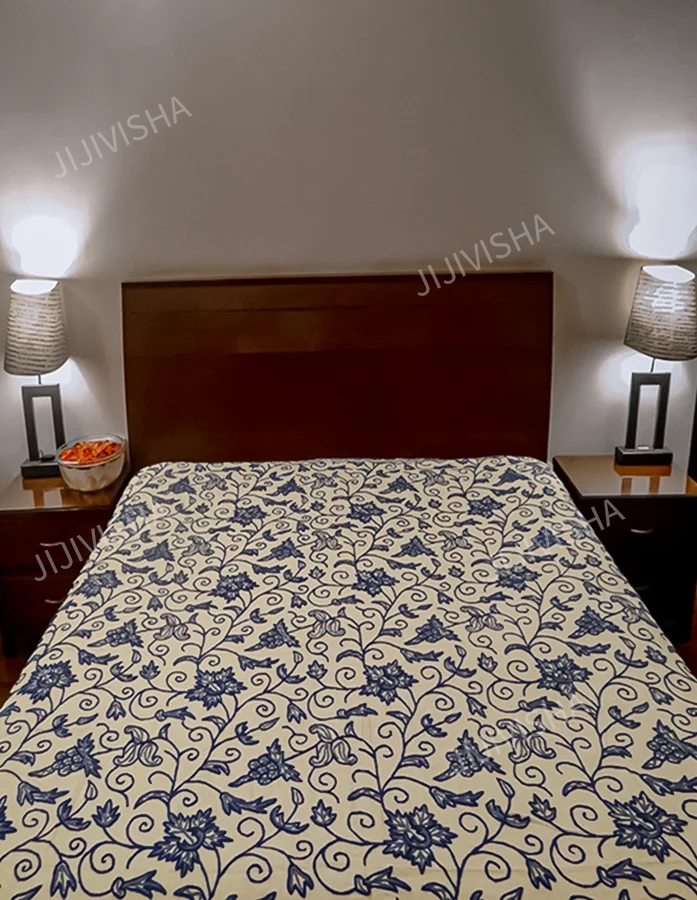 Buy Kashmiri Hand-Embroidered Bed Cover Online