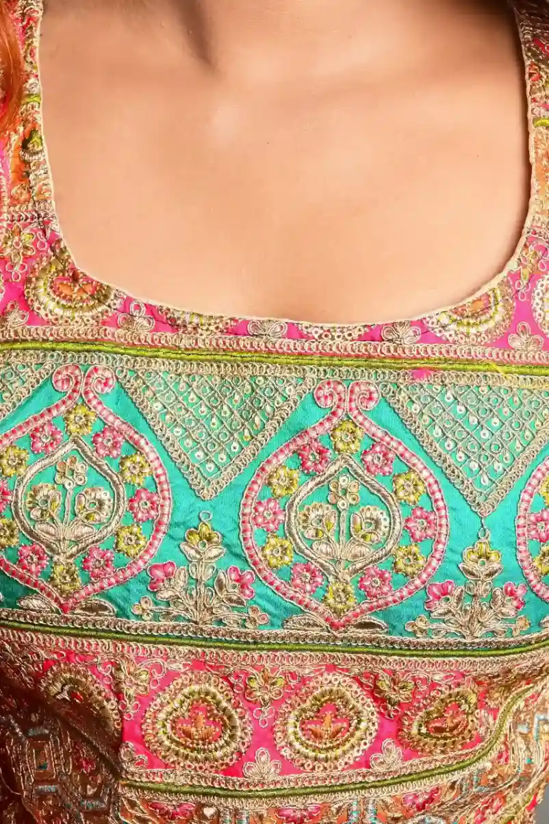 Buy Ivory and Pink Lehenga Set Online