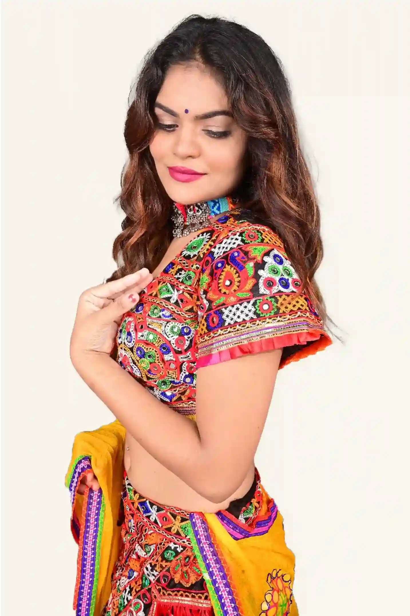 JVWAPLG015_1 Buy Kutch Embroidered Black Lehenga Set Online