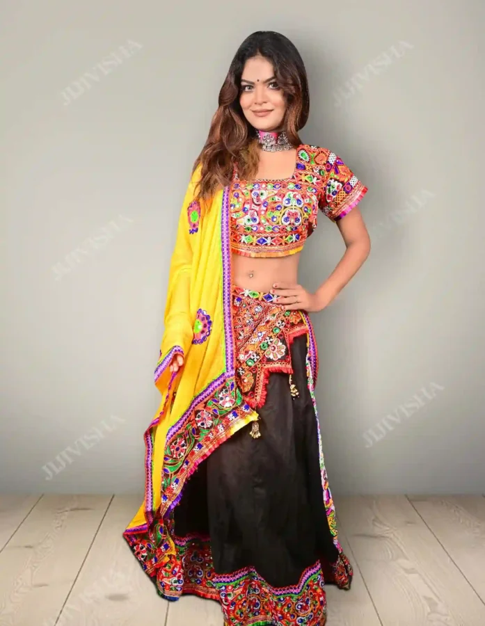 Buy Kutch Embroidered Black Lehenga Set Online