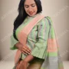 Buy Light Green Chanderi Cotton Silk Saree Online