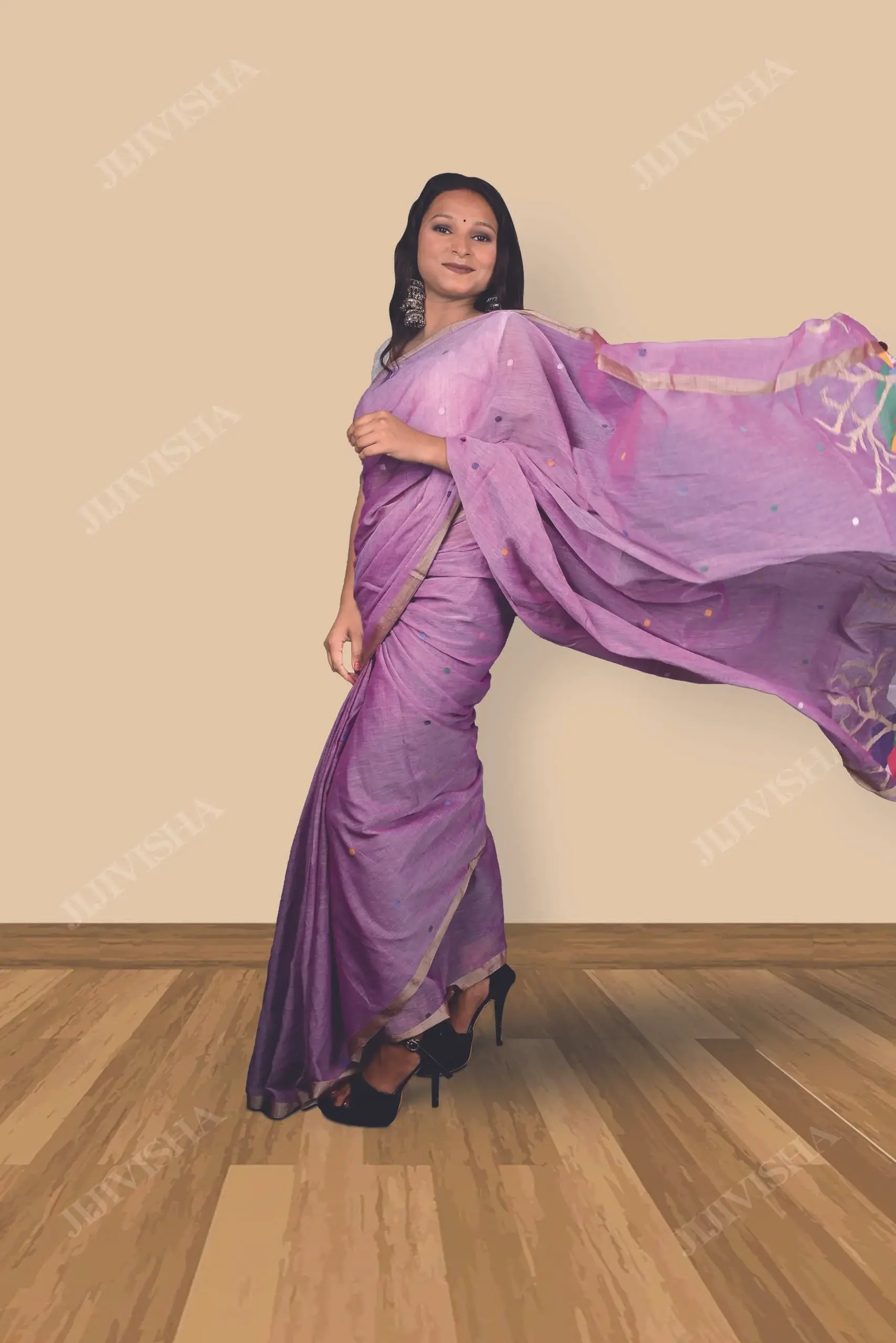 Buy Jamdani Mul Cotton Saree Online