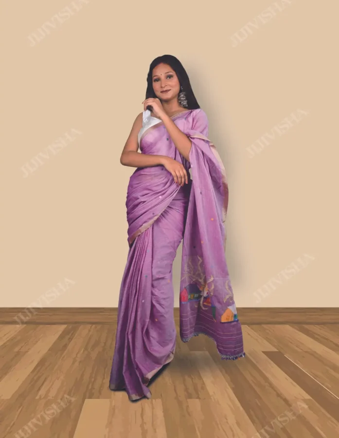 Buy Jamdani Mul Cotton Saree Online