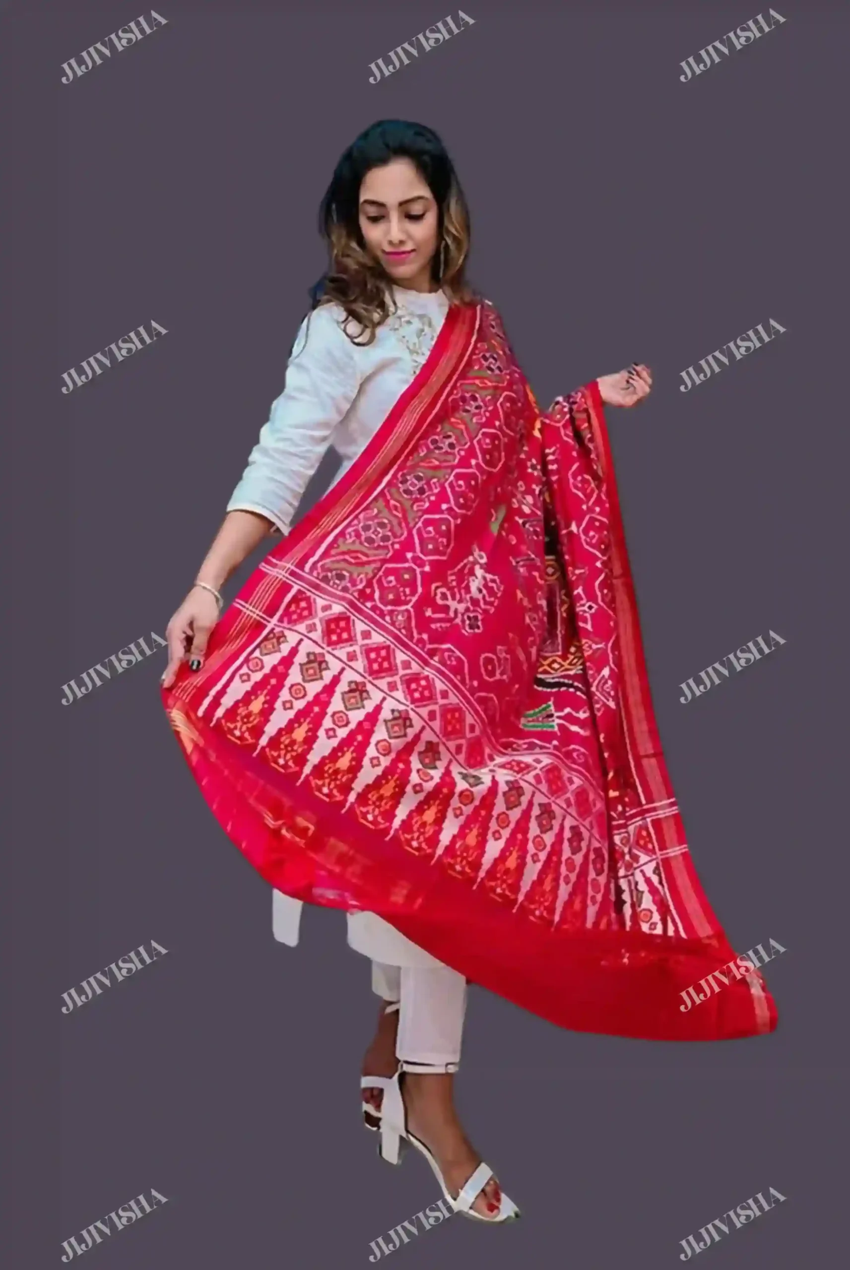 JVWAPSW0027_3 Buy Handwoven Patan Patola Silk Dupatta Online