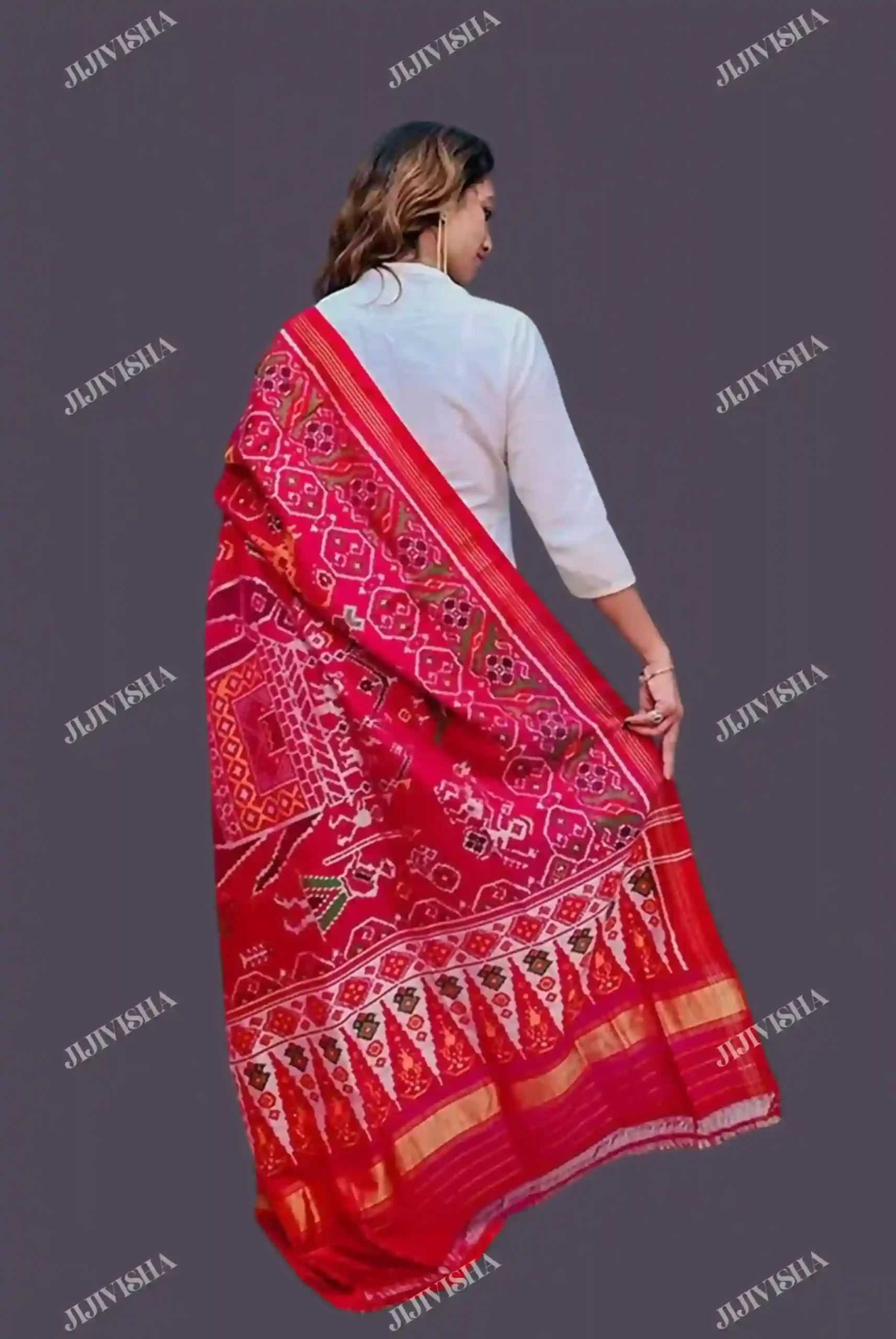 JVWAPSW0027_4 Buy Handwoven Patan Patola Silk Dupatta Online
