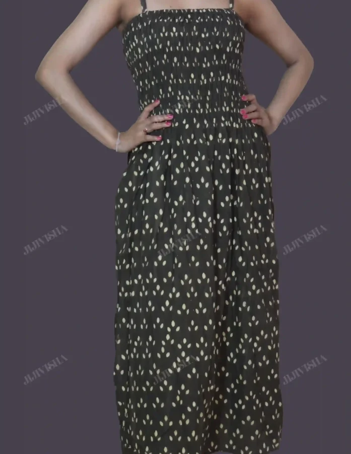 Buy Brown Spagetti Block Print Cotton Tunic Online