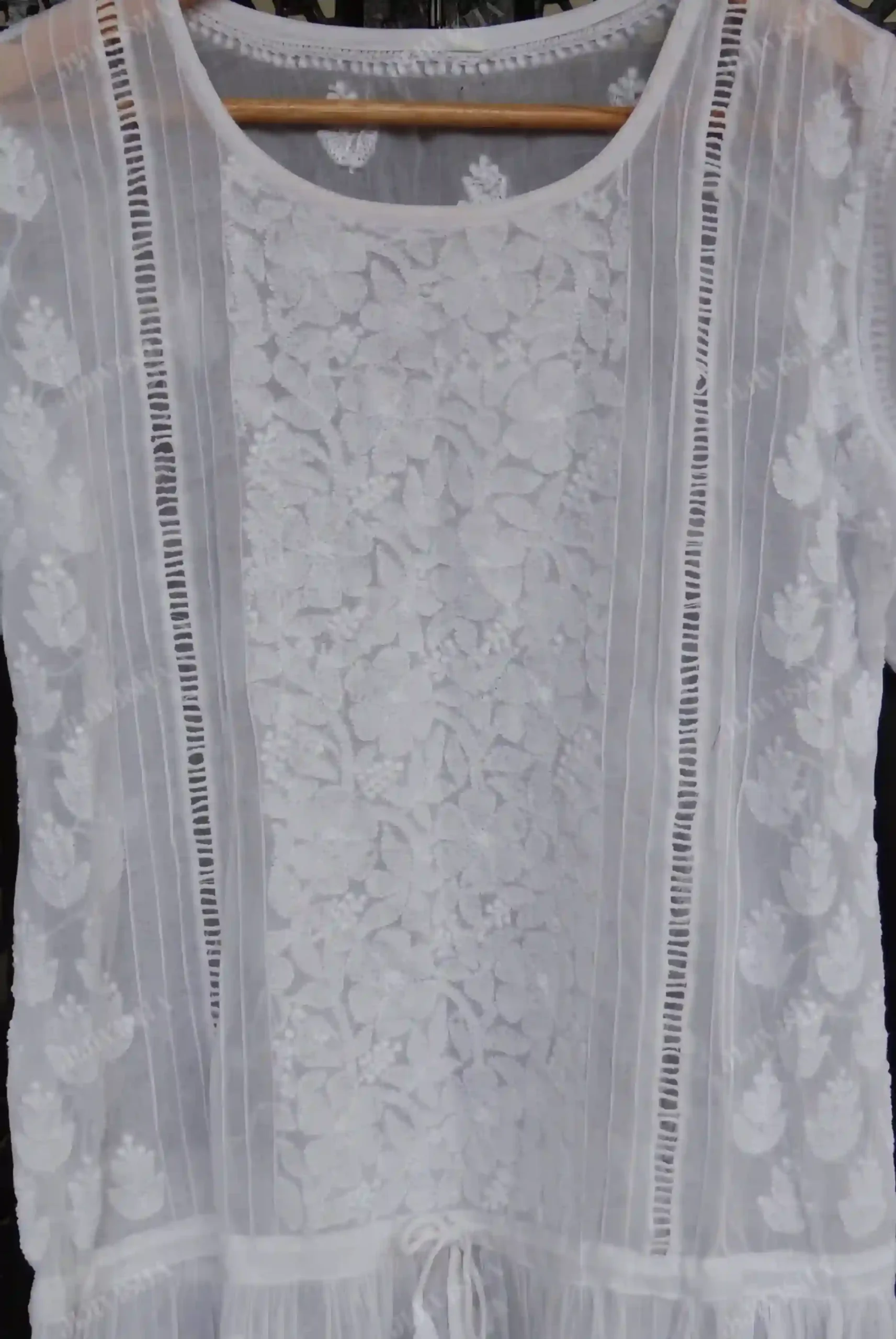 Buy Classic White: Chikankari Hand Embroidery Top Online