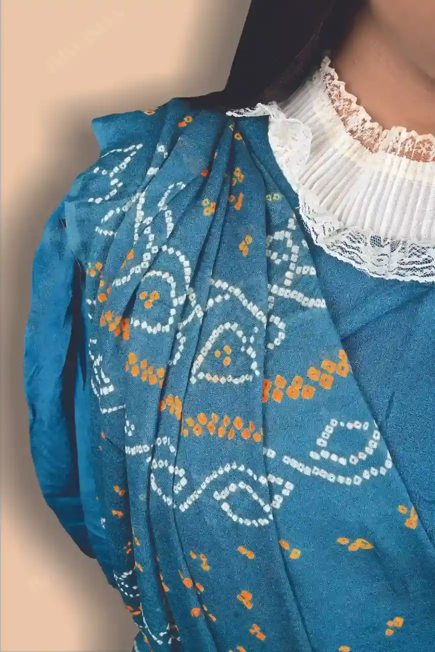 Buy Grey Georgette Bandhej Saree Online