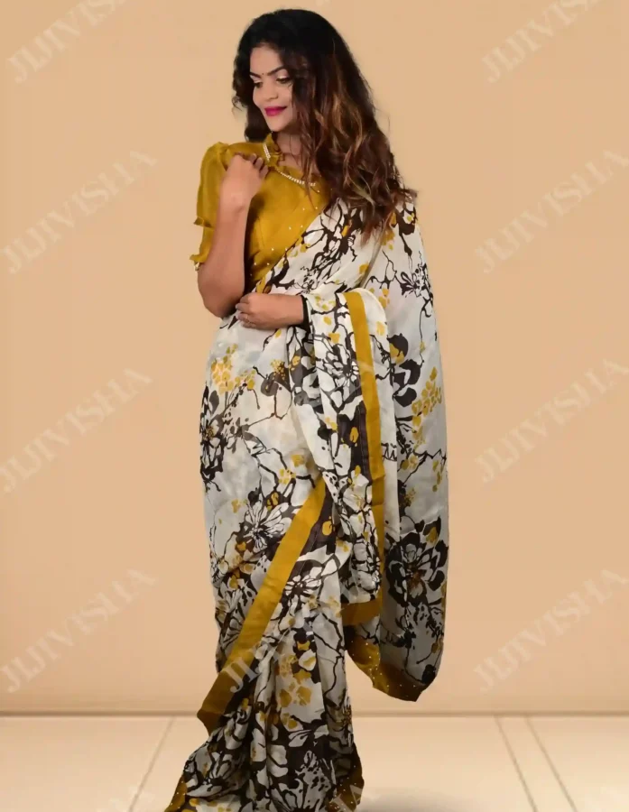 Buy Seta Silk with Pearl Studded Embellishments Online