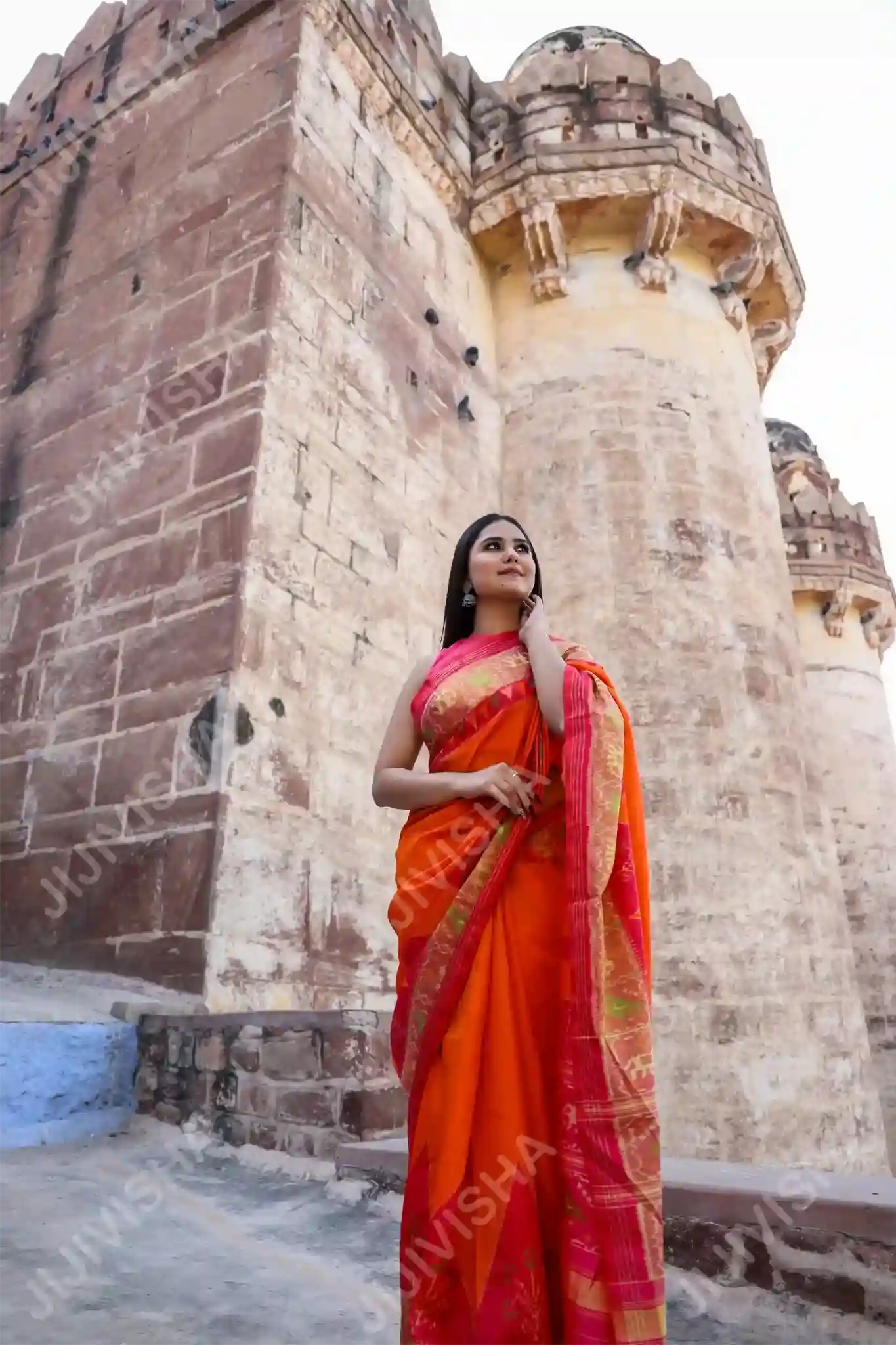 Buy Elegant Orange Patan Patola Silk Saree Online