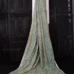 Green Cotton Hand Block Printed Fabric