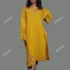 JVWAPKU029_2 Buy Exquisite Mustard Phiran With Hand Embroidery Online