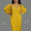 JVWAPKU029_3 Buy Exquisite Mustard Phiran With Hand Embroidery Online