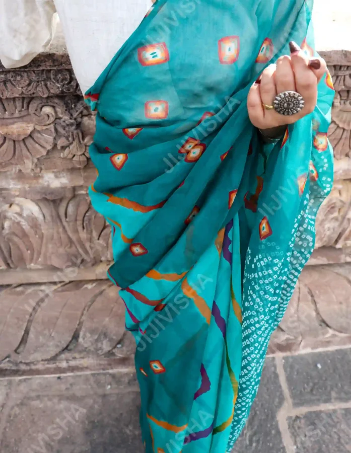 Buy Parrot Green Saree Elegance Online
