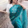 JVWSR072_4 Buy Parrot Green Saree Elegance Online