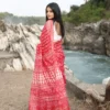 JVWSR129_2 Buy Pink and White Chanderi Silk Saree with Hand Block Print Online