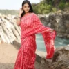 JVWSR129_5 Buy Pink and White Chanderi Silk Saree with Hand Block Print Online