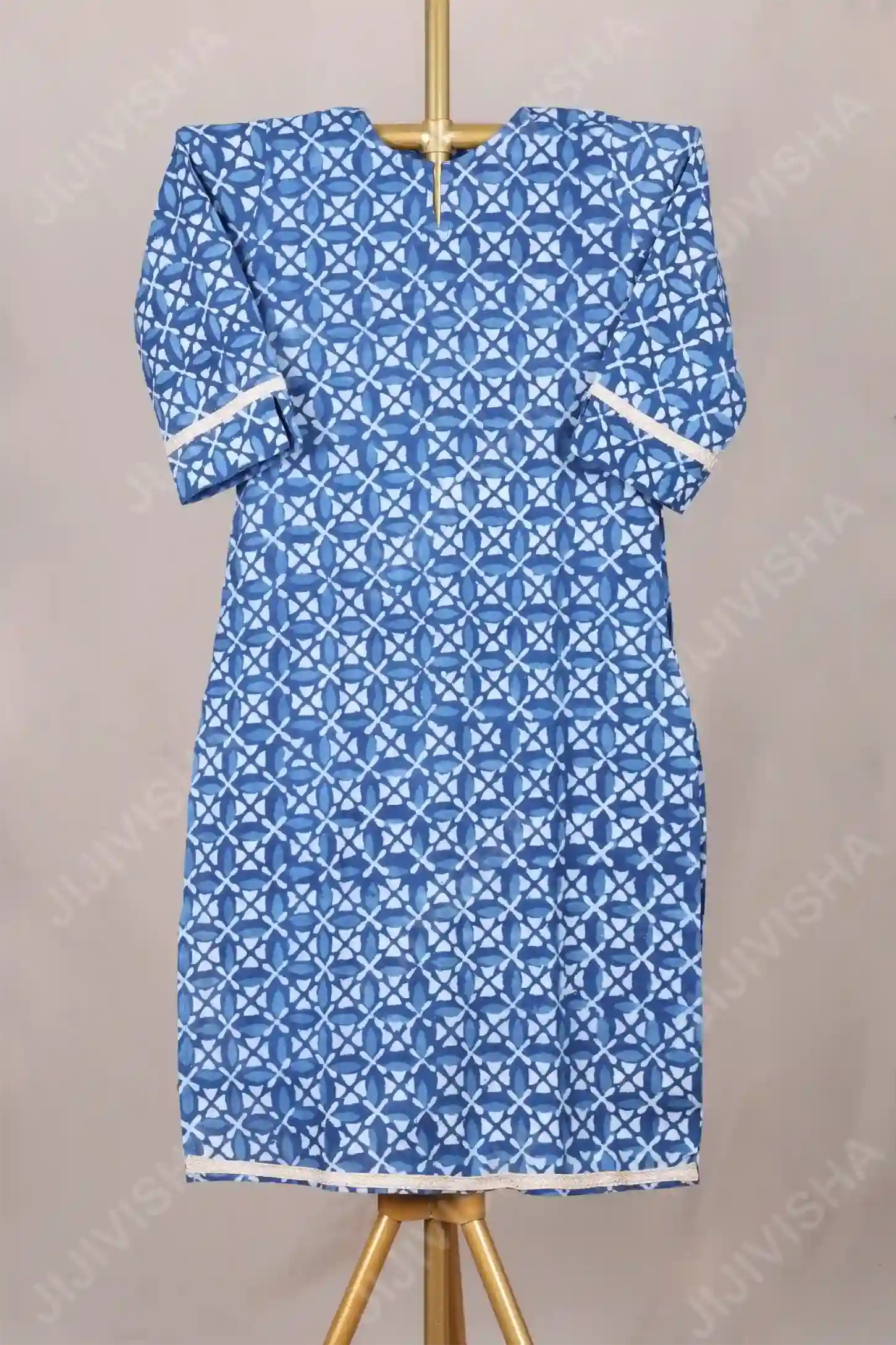 Buy Aakash Tarang Hand Block Print Cotton Kurta Online