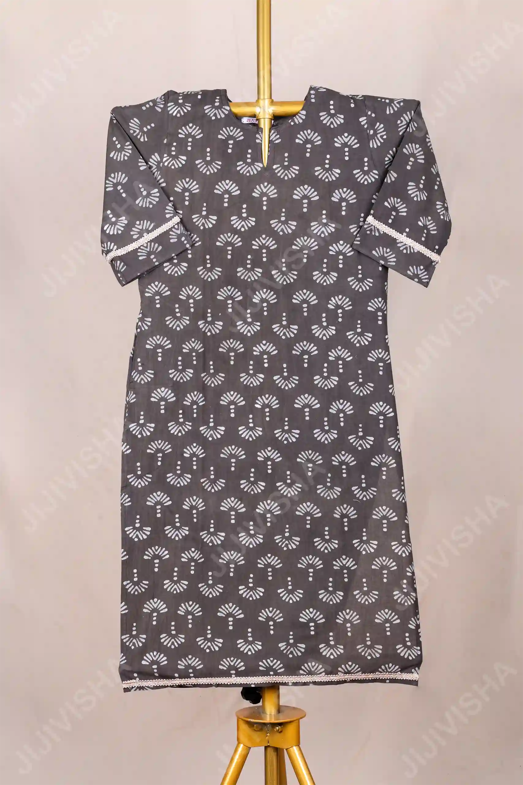 Buy Dusk Grove Hand Block Print Cotton Kurta Online