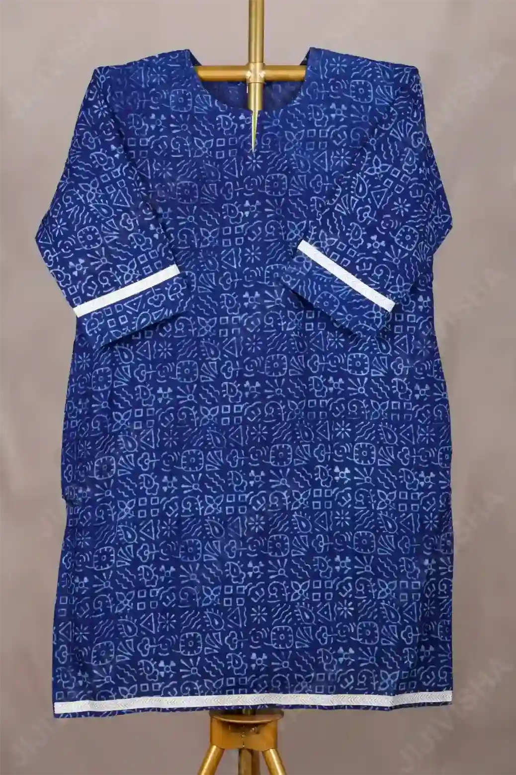 Buy Indigo Nadir Hand Block Print Cotton Kurta Online