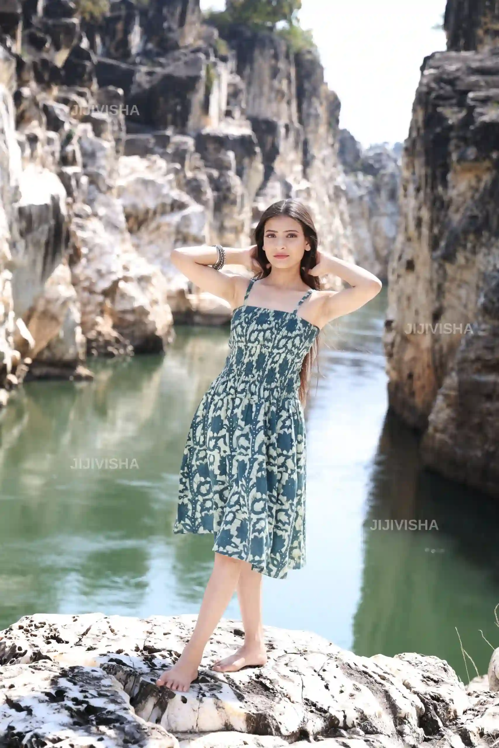 JVWAPTT027_4 Buy Emerald Grove Hand Block Print Cotton Tunic Online