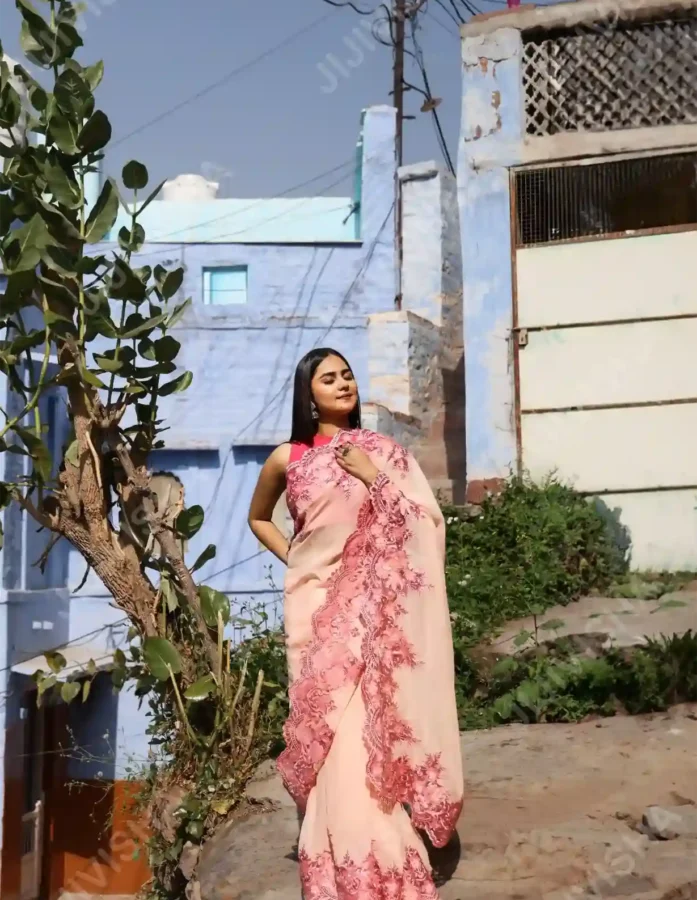 Buy Blush Blossom Georgette Saree Online