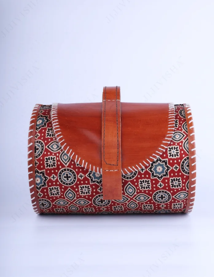 Buy Red Modal Silk and Leather Ensemble