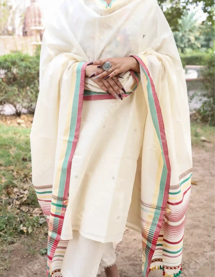 Buy Serenity Spectrum Kalacotton Handspun Handwoven Dupatta Online