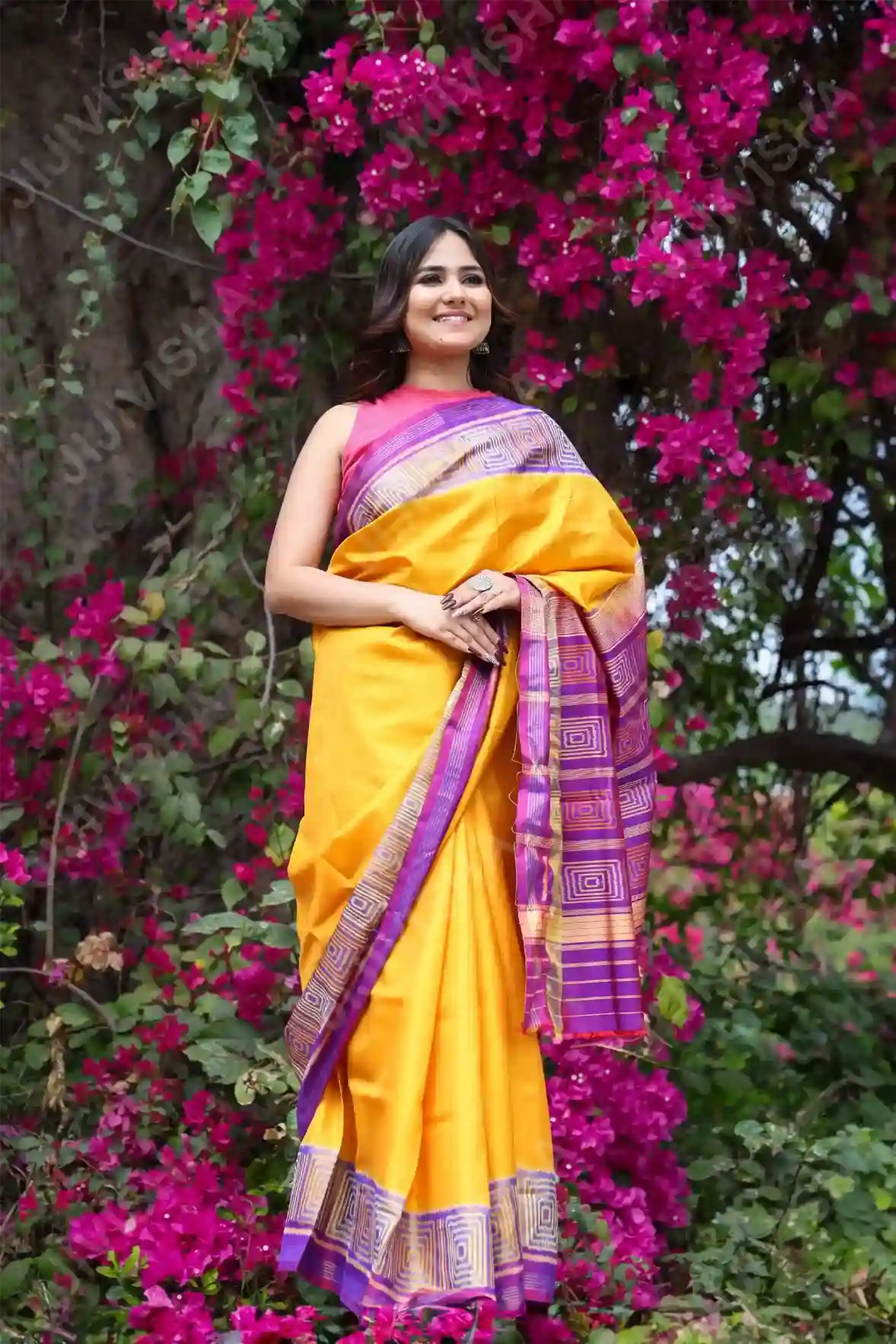 Buy Amber Orchid Patola Silk Saree Online