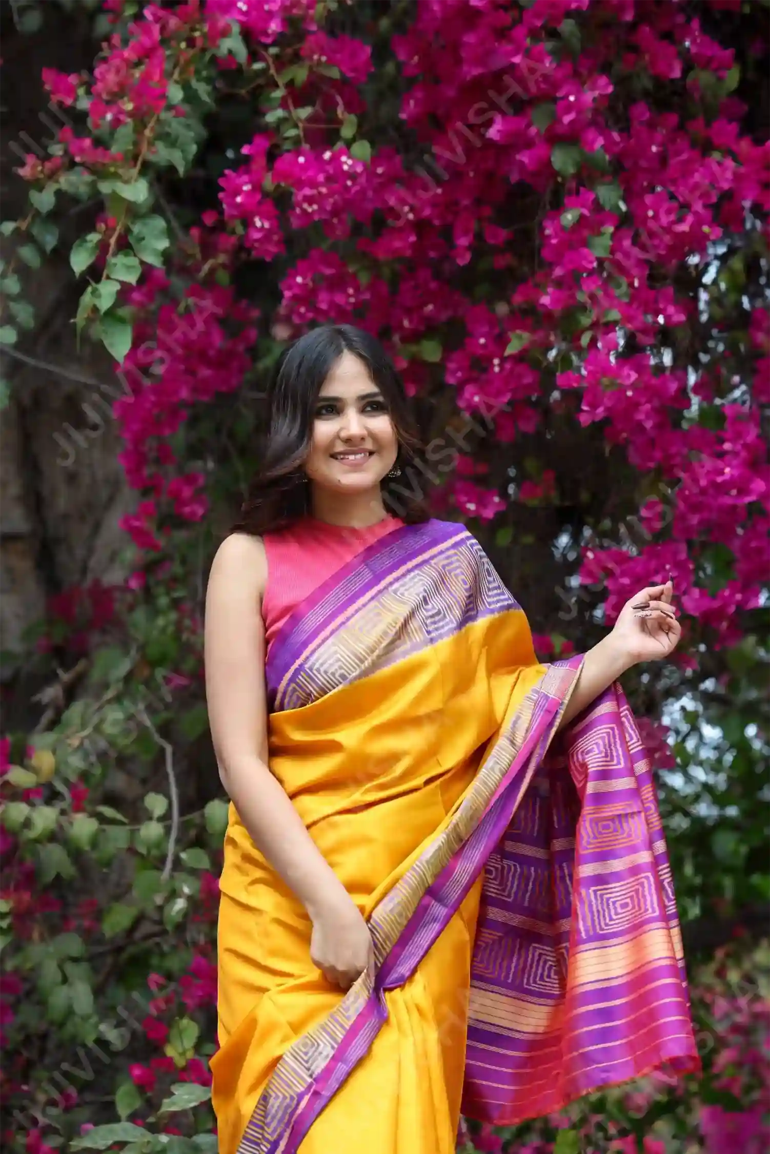 Buy Amber Orchid Patola Silk Saree Online