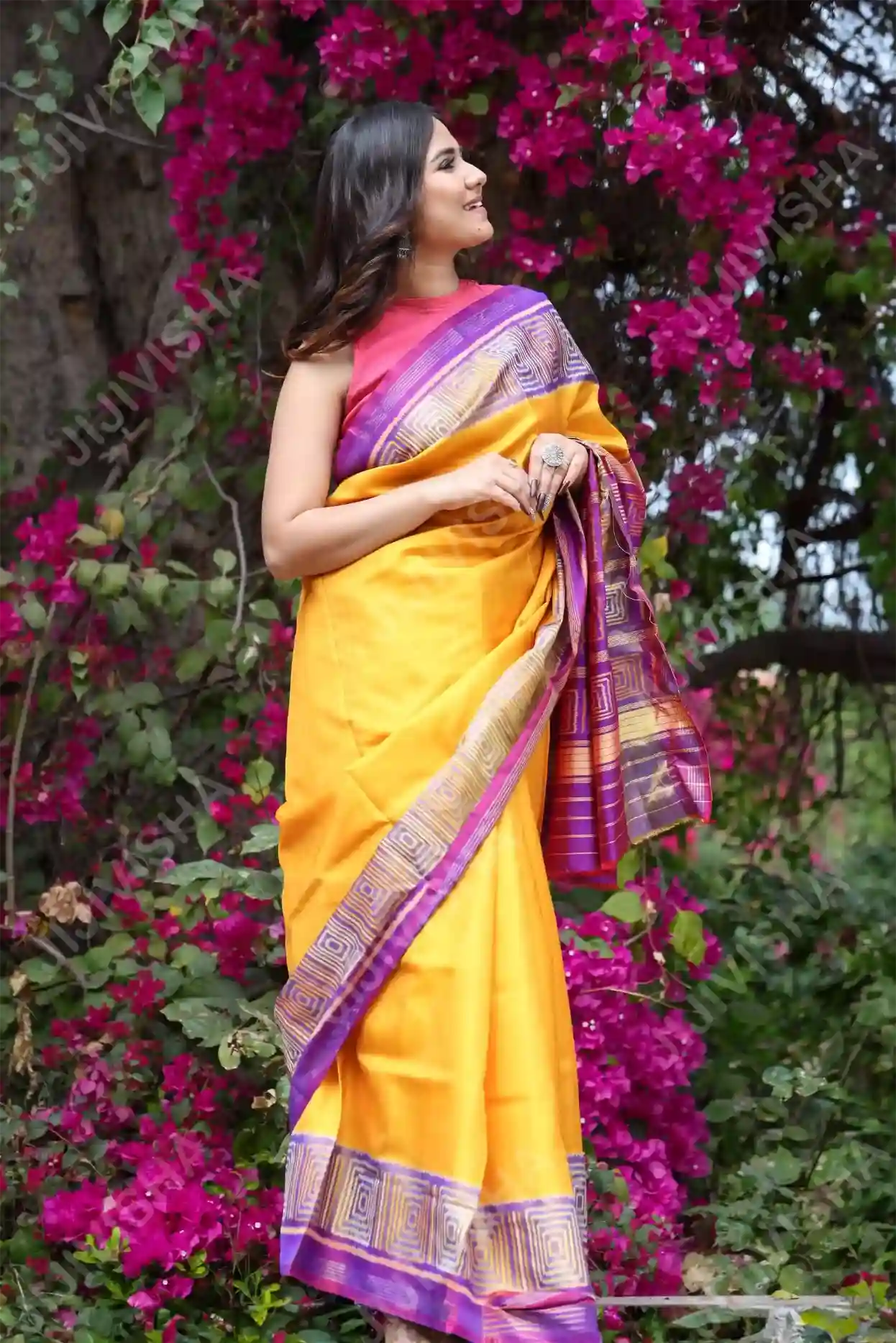 Buy Amber Orchid Patola Silk Saree Online