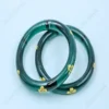 Buy Emerald Elegance Crystal Belgium Glass Bangles Online