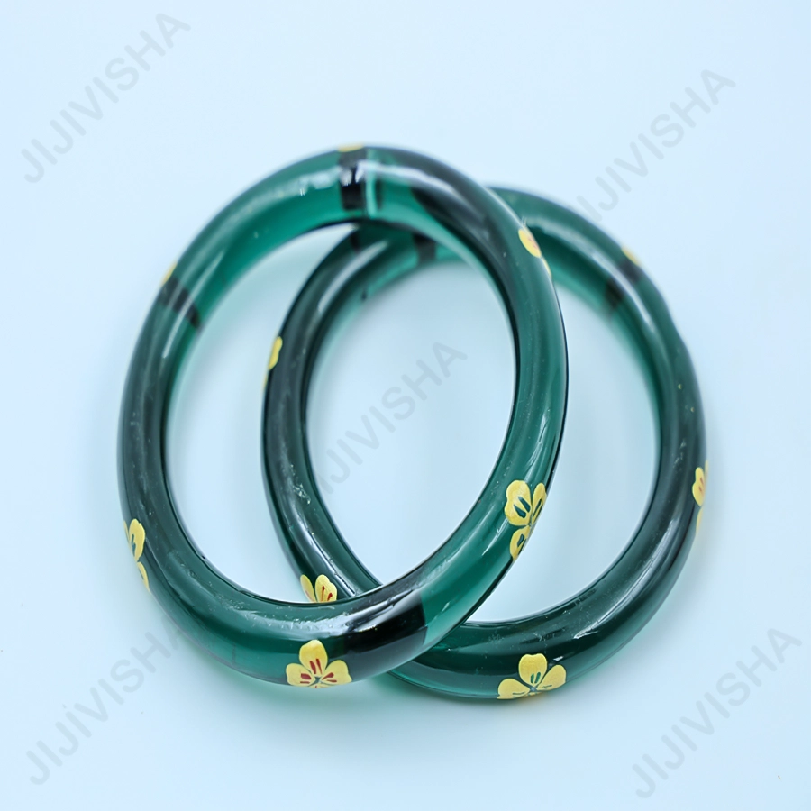Buy Emerald Elegance Crystal Belgium Glass Bangles Online
