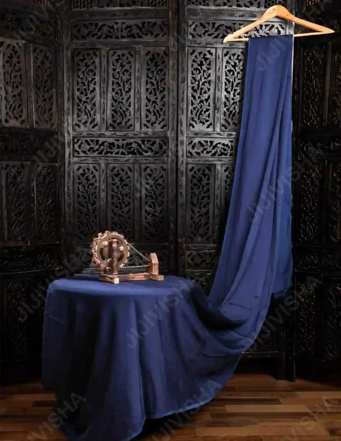 Buy Navy Blue Modal Silk Fabric Online