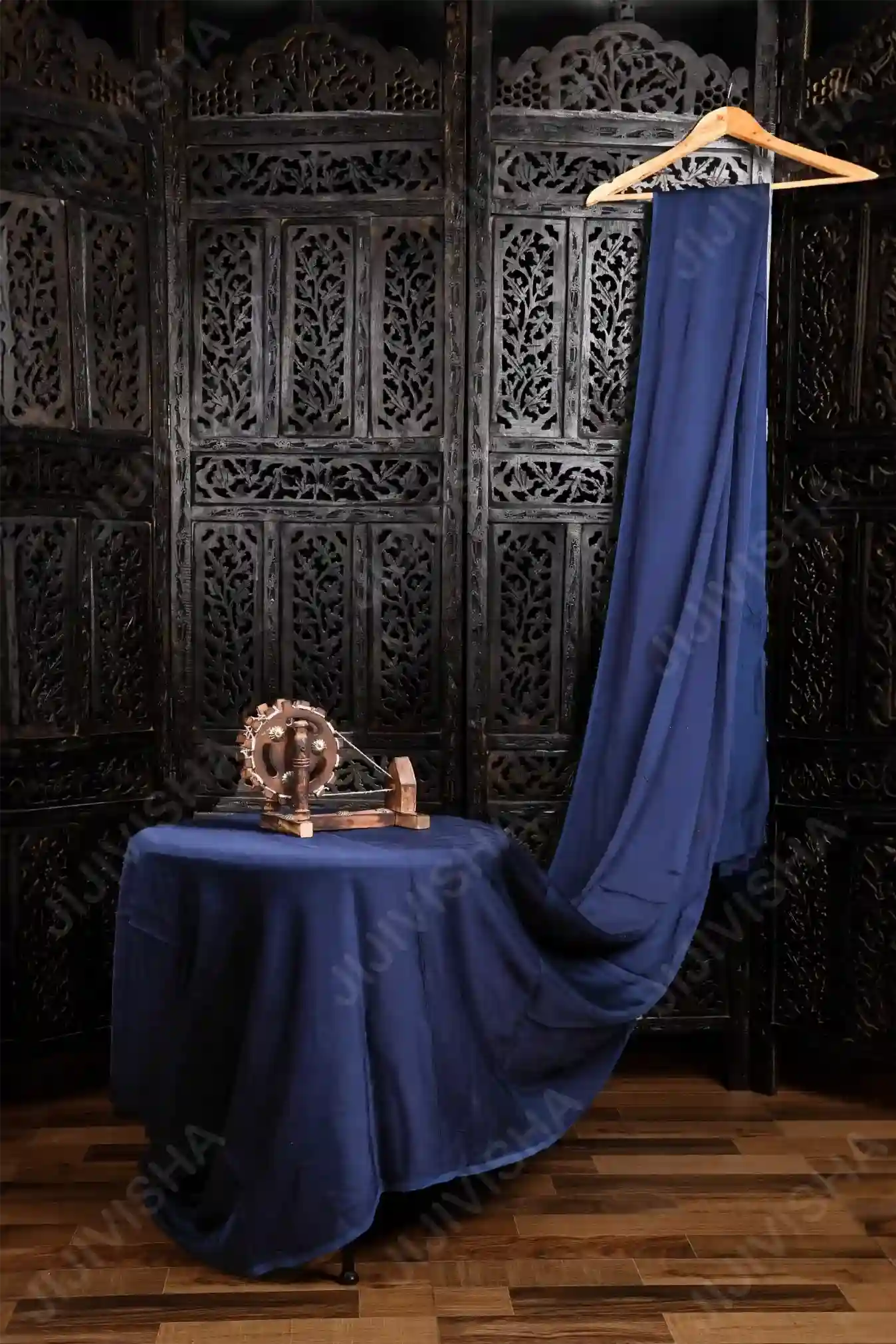 JVFACODF001_1 Buy Navy Blue Modal Silk Fabric Online