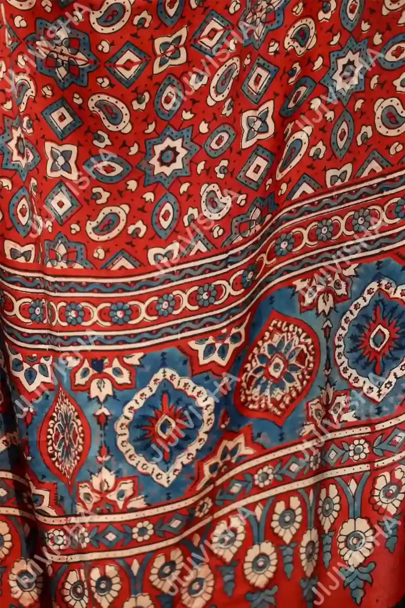 Maroon Mirage Ajrakh Modal Silk Dupatta Online