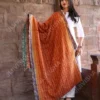 Buy Hand Block Print & Kantha Stitch Stole Online