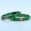Buy Hand-Painted Green Glass Bangles Online