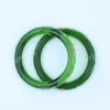 Buy Dark Green Crystalline Glass Bangles with Hand Painting Online
