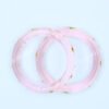 Buy Baby Pink Crystalline Glass Bangles with Golden and White Hand Painting Online