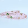 Buy Baby Pink Crystalline Glass Bangles with Golden and White Hand Painting Online