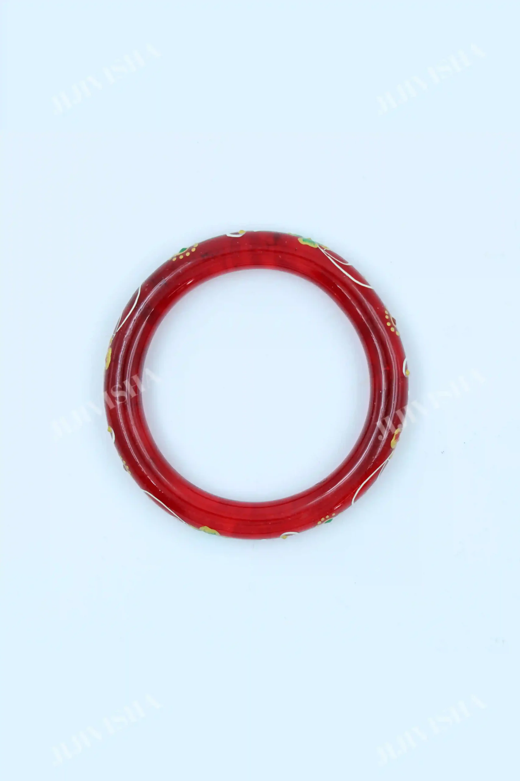 Buy Red Crystalline Belgian Glass Bangles with Hand Painting Online
