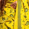 Buy Golden Foliage Cotton Block Print Saree Online