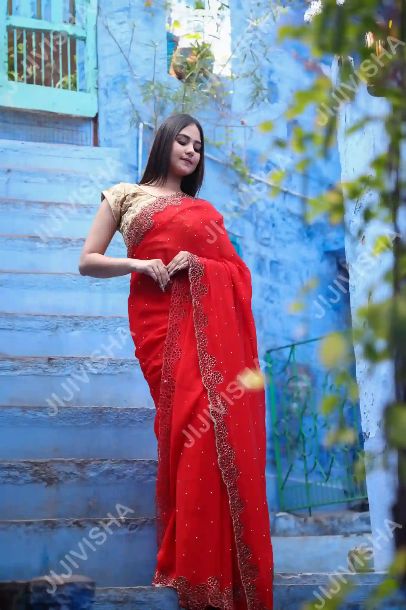 Buy Scarlet Elegance Georgette Saree Online