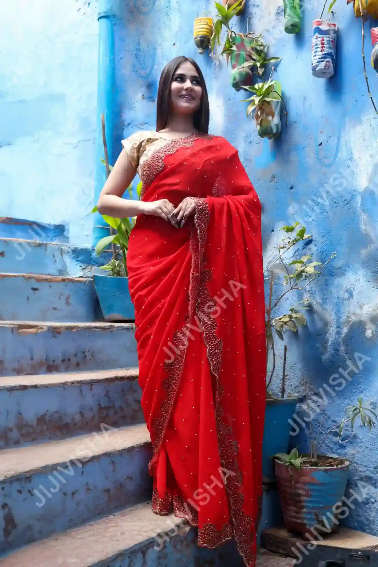 Buy Scarlet Elegance Georgette Saree Online