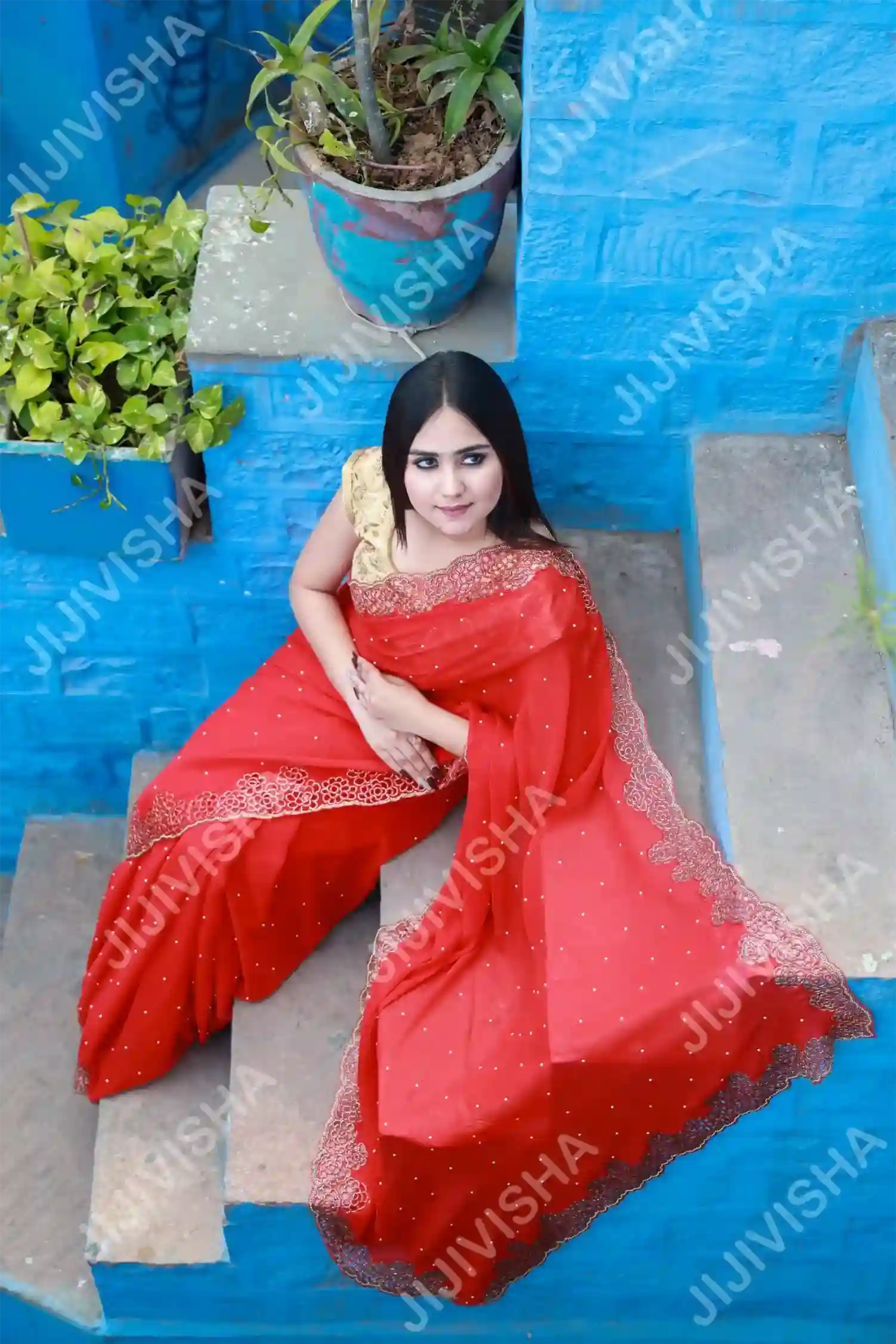 Buy Scarlet Elegance Georgette Saree Online