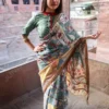 Buy Verdant Heritage Kalamkari Tussar Silk Saree Online