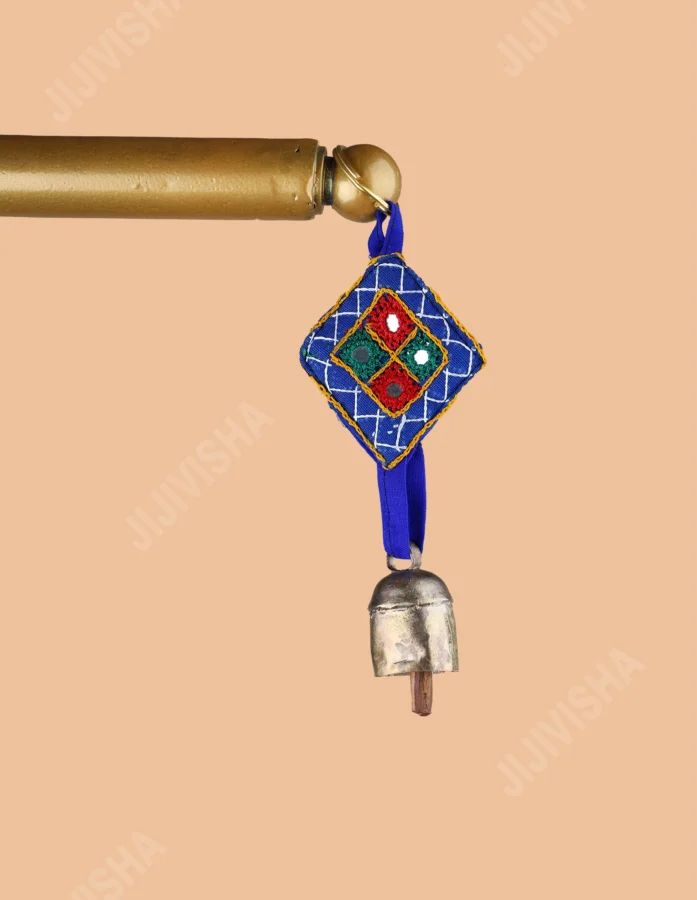 Purple Kutch Embroidered Bell Keychain