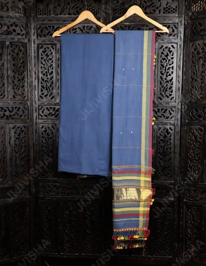 Buy Sapphire Blue Kala Cotton Fabric Online