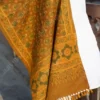 Buy Sunlit Garden Ocher Yellow Linen Stole Online